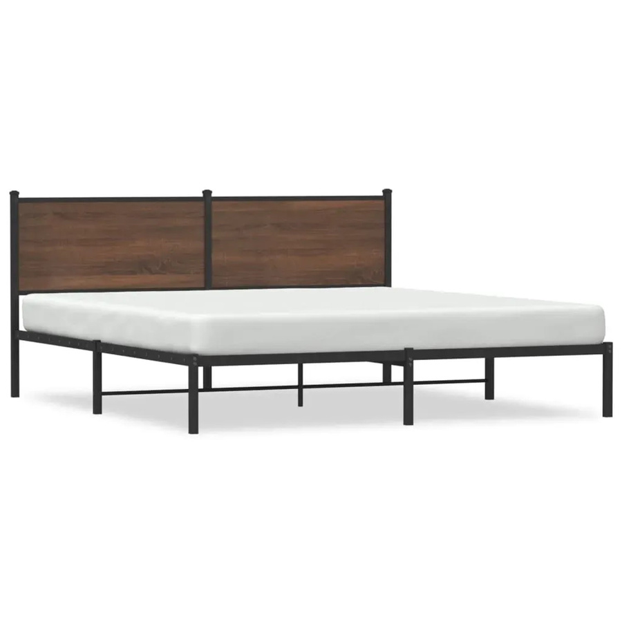 vidaXL Metallbett in Eichen-Optik Braun, B/T/H: 180 x 210 x 187 cm - Bild 2