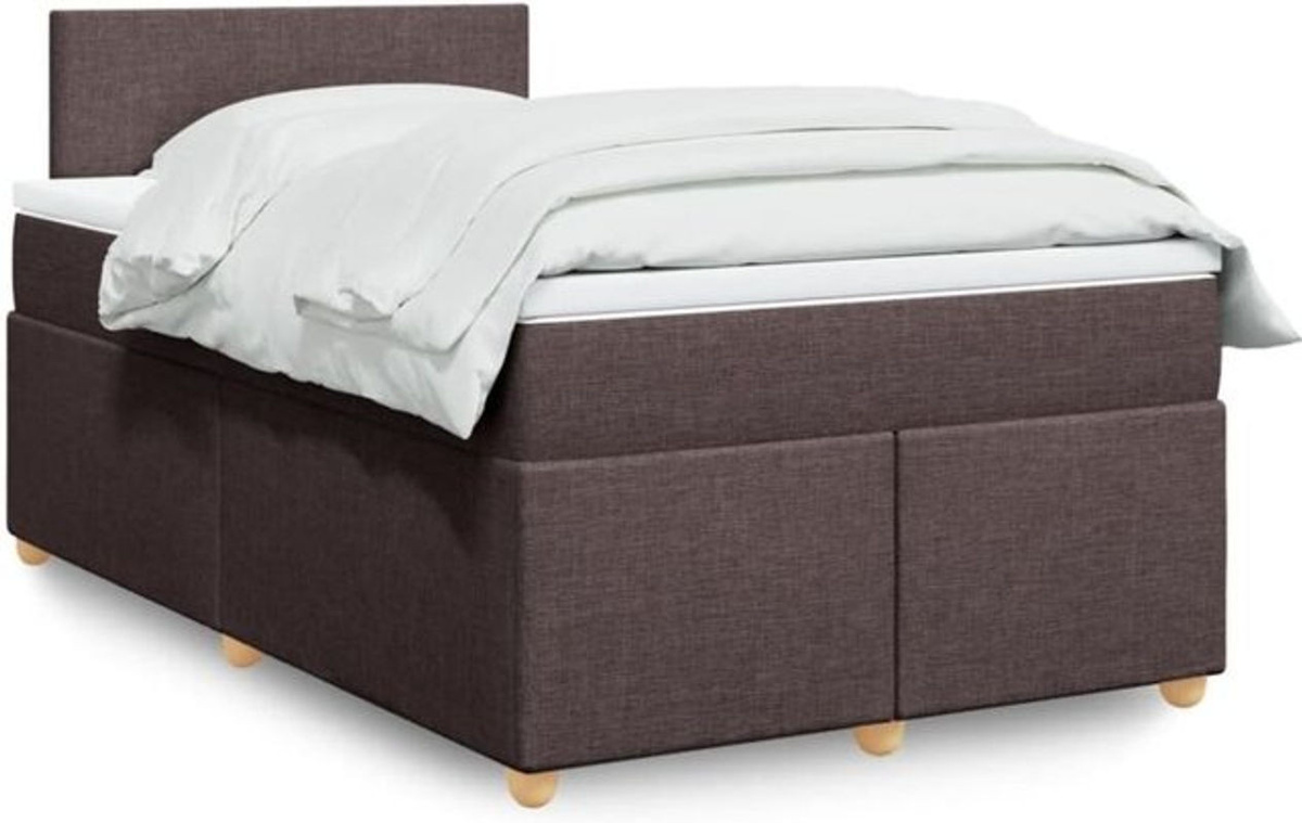 vidaxl Boxspringbett mit Matratze in Braun und Weiß aus Stoff, B/T/H: 190 x 120 x 100,5 cm - Bild 1