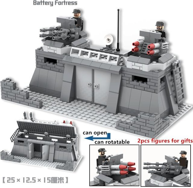 Batterie Fort Wachturm Kriegsszene Basis, Bausteine, Militär, Grau, ab 6 Jahren - Bild 1