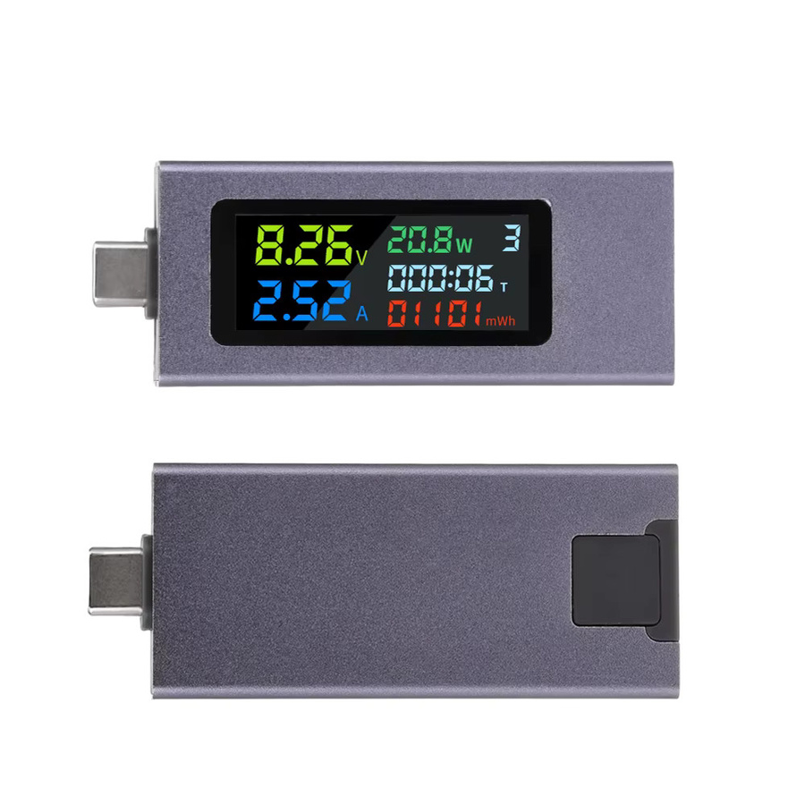 Voktta USB-C Leistungsmesser Typ-C Digitalanzeige für Spannung und Strom DC 4,5-50V 0-8A - Bild 6