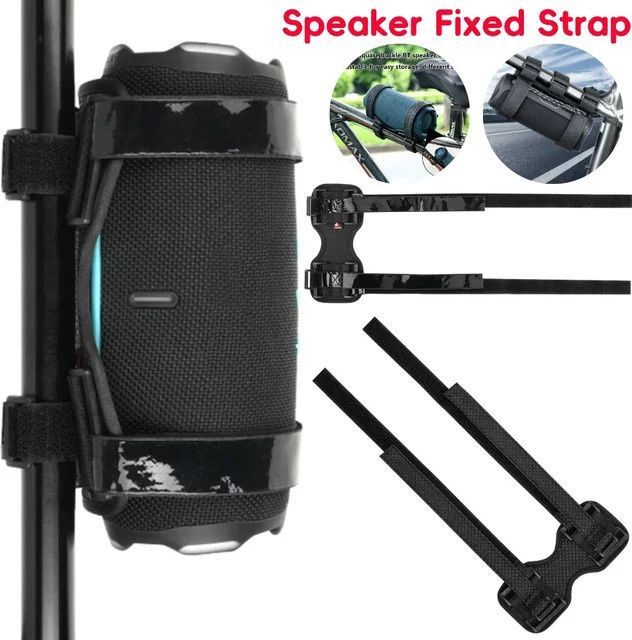 ALLOET Fester Riemen für JBL Flip 6 und Charge 5 Lautsprecher in Schwarz, Verstellbarer Fahrradlautsprecherhalter für Fahrradkorb und Käfig - Bild 1