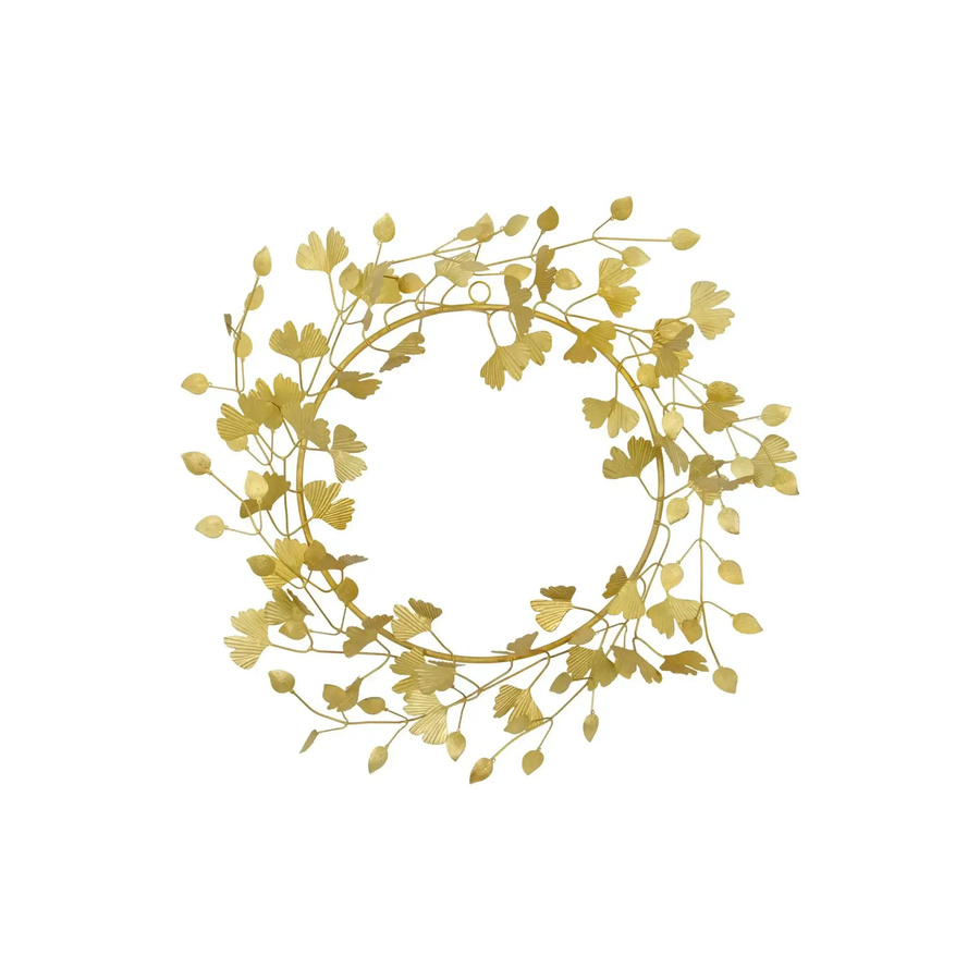 House Doctor Kranz Twigs in Gold mit Blattmuster aus Messing, Durchmesser: 25 cm - Bild 1