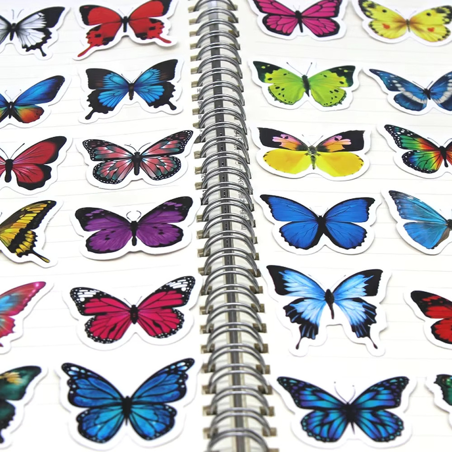 LOLEDE Schmetterling Aufkleber Set mit süßen Insekten-Cartoons in Multicolour für Kinder, Laptop, Fahrrad und Gepäck - Bild 3