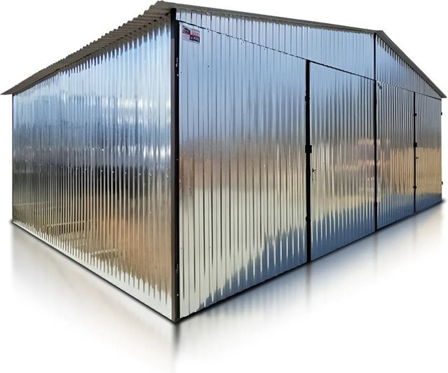 Liderstal Gerätehaus Premium Metallgarage aus Blech in Silber/Zink, B/T: 600 x 600 cm, Höhe: 270 cm - Bild 1