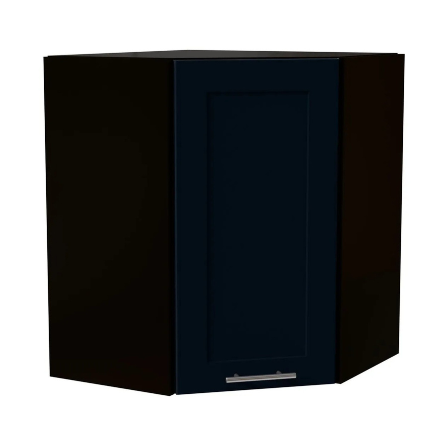Eckhängeschrank Oslo von Feldmann-Wohnen in Schwarz und Indigo Matt, B/T/H: 60 x 60 x 72 cm - Bild 2