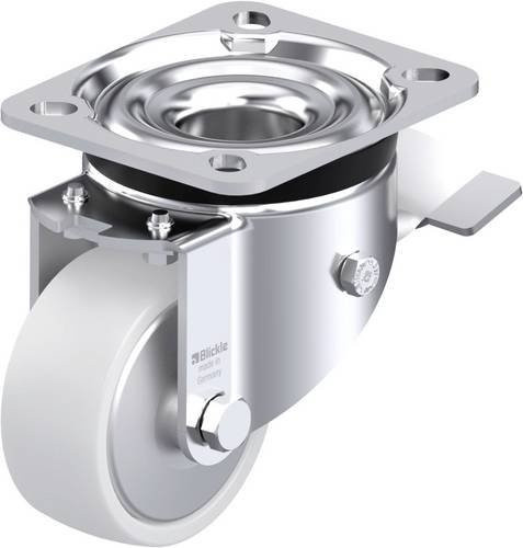 Blickle Stahlblech-Lenkrolle LK-PO 75XR-ST-FA in Silber, Rad-Durchmesser: 75 mm, Tragfähigkeit: 200 kg - Bild 1