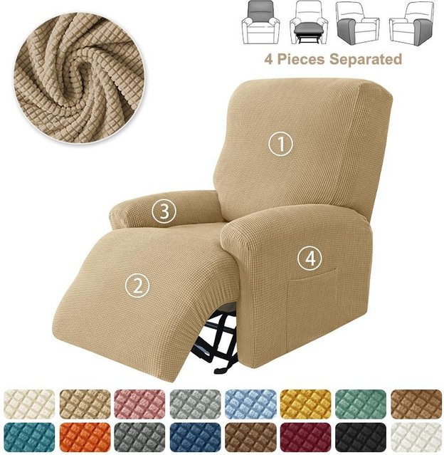 Bestbags 4-teiliger Sesselbezug aus Jacquard-Stretch-Material für 1-Sitzer, rutschfest und waschbar - Bild 1