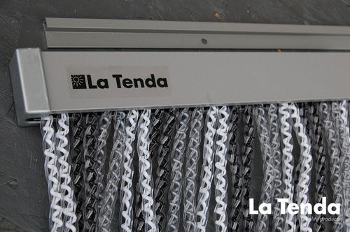 La Tenda Türvorhang aus Polyester in Schwarz, Weiß und Grau, B: 90 cm, H: 210 cm - Bild 1
