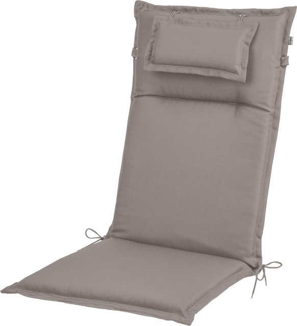 LIVARNO Polsterauflage Toronto Hochlehner mit Kopfteil in Taupe, Höhe: 7,5 cm - Bild 1