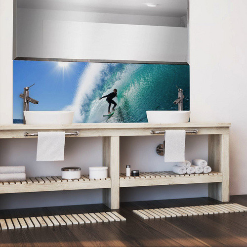 mySPOTTI Badrückwand Surfing USA in Blau, B/H: 120 x 45 cm - Bild 2