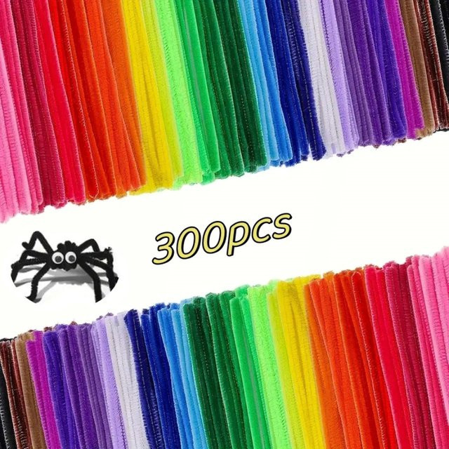 300 Stück Pfeifenreiniger in Mischfarben für Bastelarbeiten und DIY-Dekorationen, Länge: 30 cm - Bild 1