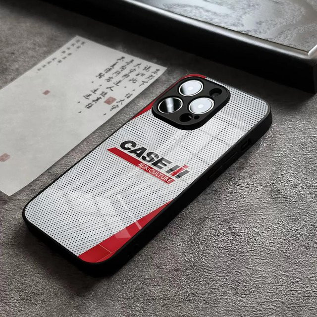 Handyhülle Case International Harvester IH Traktor für iPhone 17 16 15 14 13 12 11 Pro Max Plus Mini X XR XS mit Glasabdeckung in Weiß - Bild 1