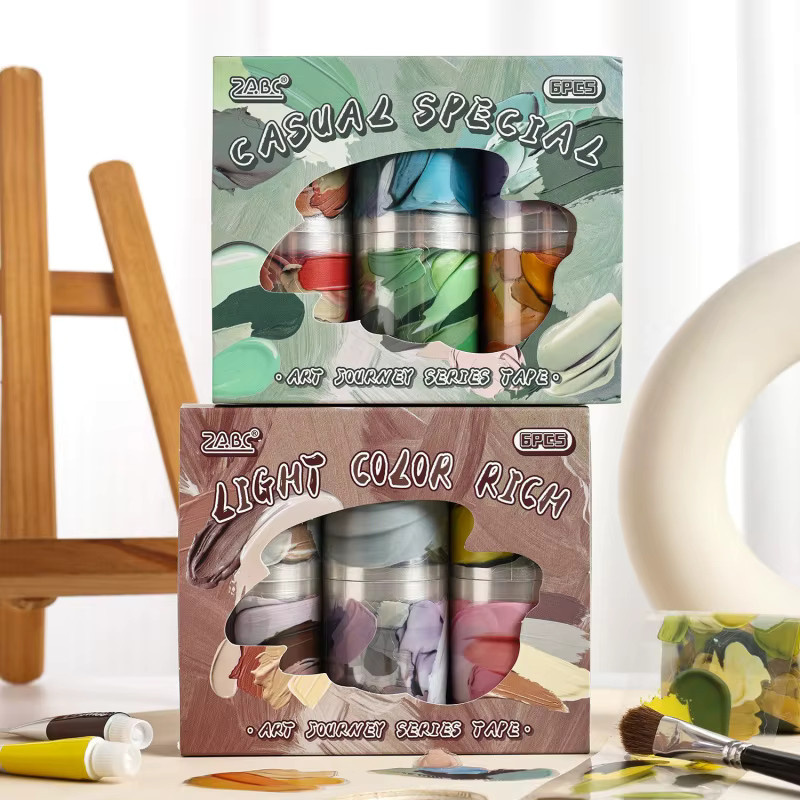Art Journey Washi Tape Set mit 6 Rollen in Multicolour für kreative Bastelarbeiten und Dekorationen - Bild 2