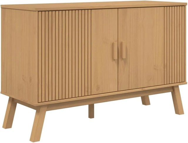 vidaXL Sideboard OLDEN aus Massivholz Kiefer in Braun, Skandinavischer Stil, B/T/H: 114 x 43 x 73,5 cm - Bild 1