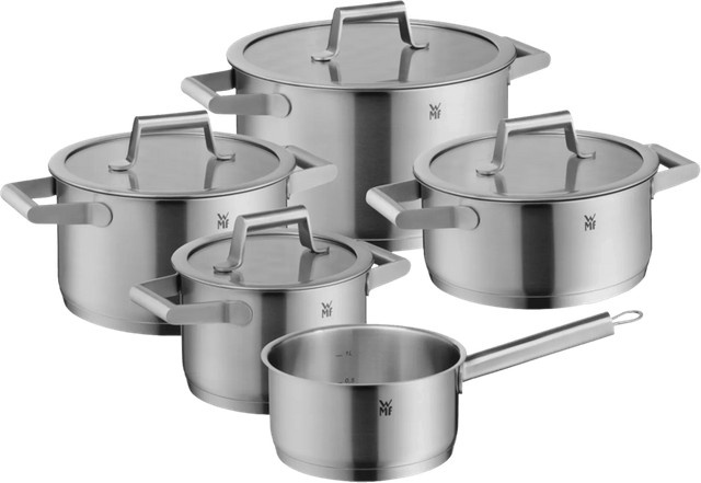 WMF Comfort Line 5-teiliges Kochtopfset aus Edelstahl mit Glasdeckel in Silber - Bild 1
