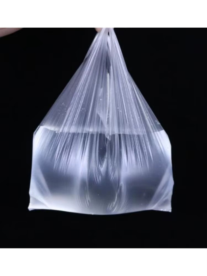 100 Stück transparente Plastiktüten mit Griff als tragbare Einkaufstaschen und Lebensmittelverpackungstaschen - Bild 4