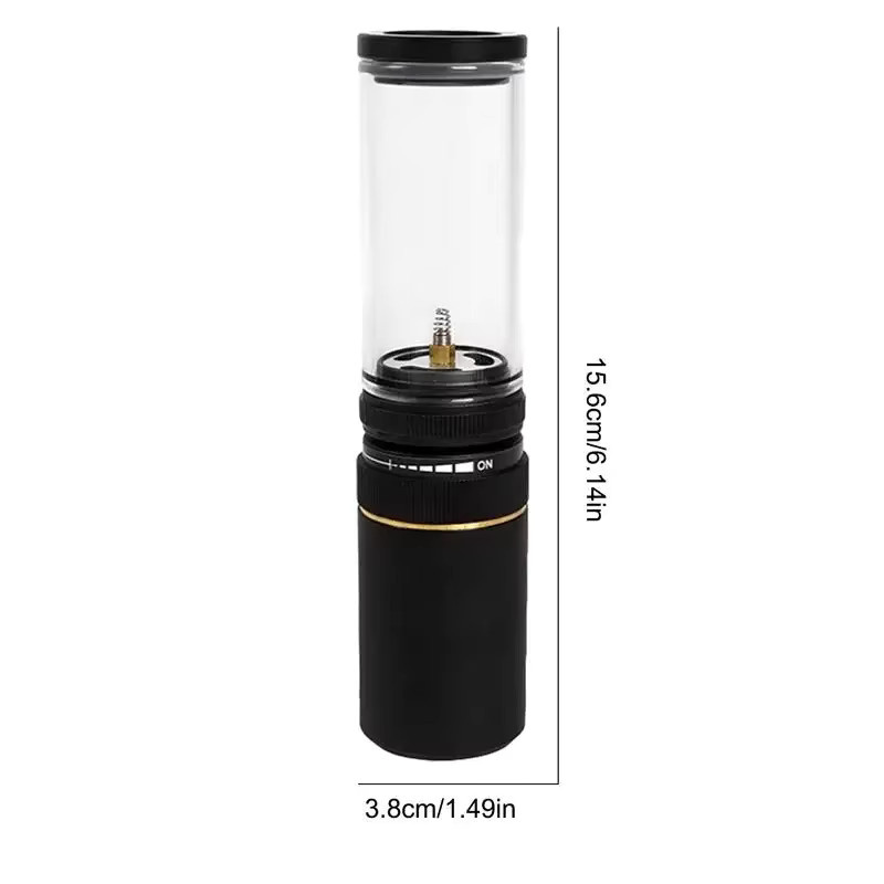 Tragbare Camping Gas Lampe in Grau mit verstellbarem Kerzenlicht und Windschutz für Outdoor und Garten - Bild 4