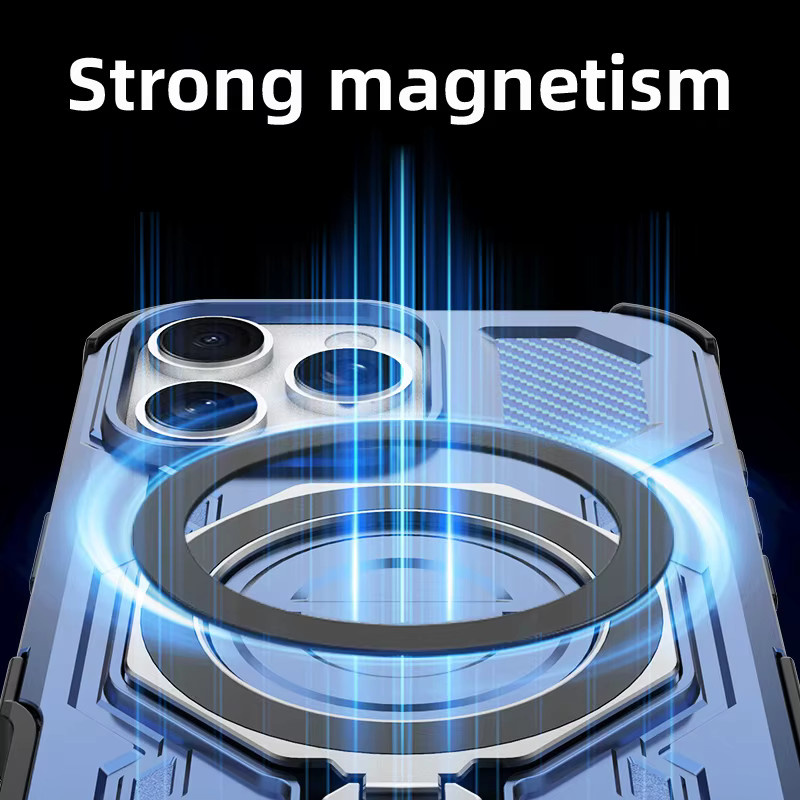 Samsung Magnetische Robuste Schutzhülle mit Drehbarem Ständer für Galaxy S26 Ultra S25 Plus A57 A37 in Schwarz und Blau - Bild 2
