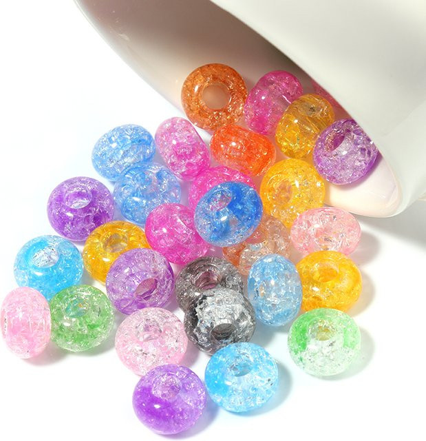 Louleur Acryl-Rissperlen, bunt, 14 x 8,5 mm, DIY-Schmuckherstellung - Bild 1