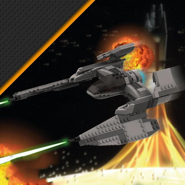 STERN Star Wars Jedi Bürgerkrieg Space Fighter V2 MOC DIY Modellbausteine Set, 203 Teile, Grau - Bild 1