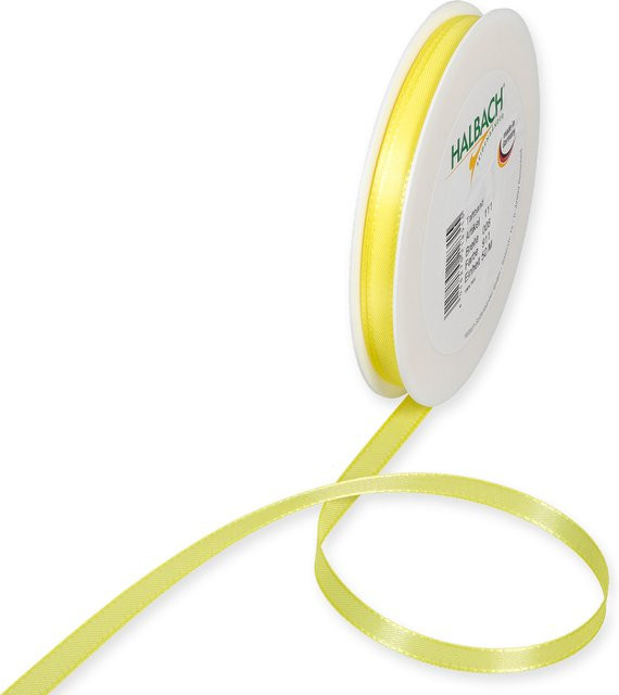 Halbach Taftband aus Polyester, Zitronengelb, Breite: 8 mm, Länge: 10 m - Bild 1