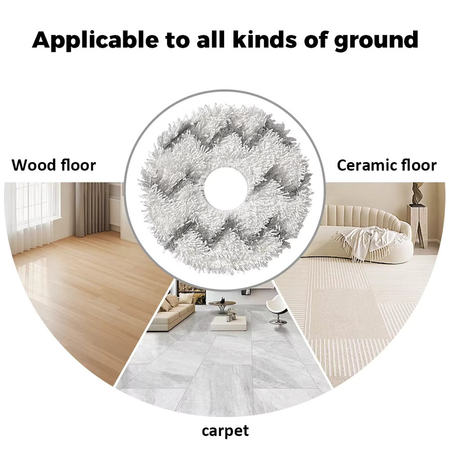 Ersatz-Wischmopp-Tuch für Ecovacs X1 X2 X5 T10 T20 T30 T50 N30 N50 N9+ wiederverwendbares und waschbares Bodenwischpad in Grau und Weiß - Bild 2