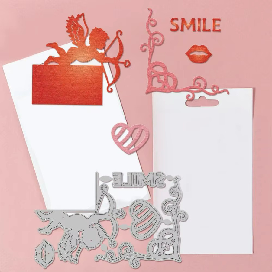 Herz und Amor Eck-Stanzformen aus Carbonstahl für Scrapbooking und DIY-Projekte - Bild 2