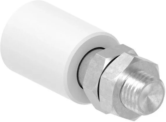 FeNau Führungsrolle aus Nylon und Edelstahl V2A in Silber und Weiß, Durchmesser: 30 mm, Gewinde: M16 - Bild 1