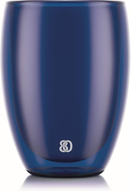 Bodum PAVINA Trinkbecher-Set Tumbler aus Glas und Kunststoff, Transparent/Blau, 350 ml - Bild 1