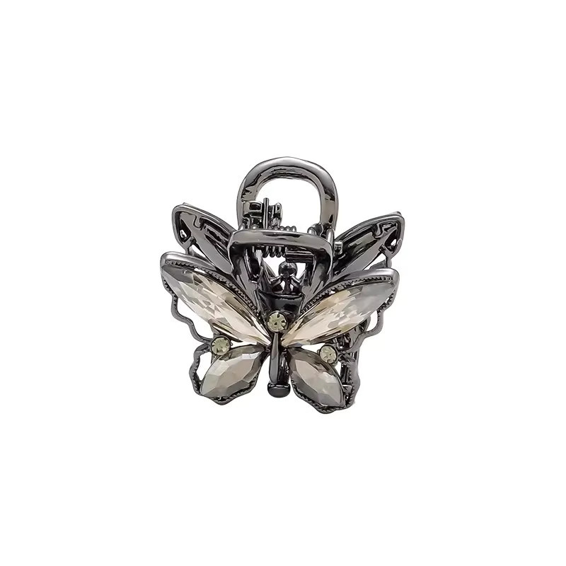 HIYAYZ Haarklammer Schmetterling mit Kristall Strass, Schwarz, Damen - Bild 2