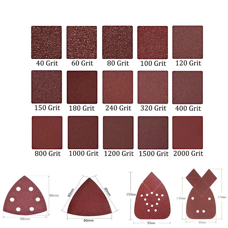 TQLQ Dreieck Schleifpapier aus Aluminiumoxid für Holzbearbeitung und Metall, B/T/H: 80 x 80 x 80 mm - Bild 3