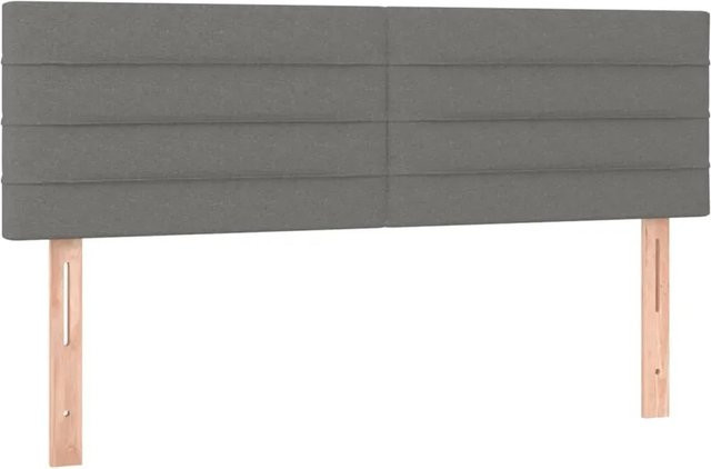 vidaXL LED Kopfteil Dunkelgrau mit USB-Ladeport und integrierter Beleuchtung, B/T/H: 144 x 5 x 78-88 cm - Bild 1