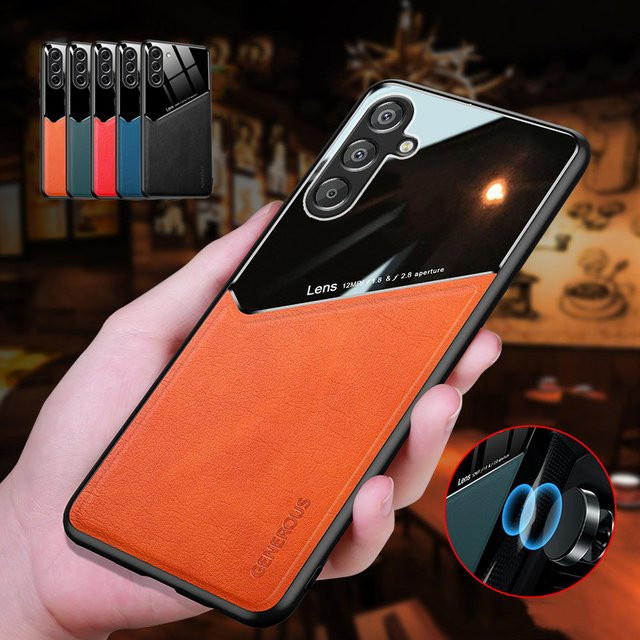 Magnetische Saug Halter Schutzhülle für Samsung Galaxy A17 A07 M35 M55 A56 A36 A26 A16 A06 A15 A25 A35 A55 5G in Orange - Bild 1
