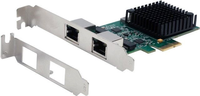 EXSYS Dual PCIe Netzwerk-Karte 2.5 Gigabit Ethernet LAN in Schwarz (EX-60112) - Bild 1