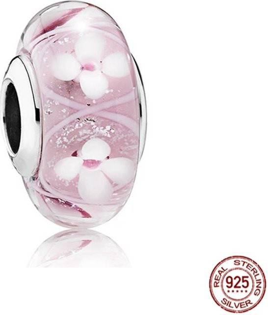 Pandora Charm, 925 Silber, Murano Glas, Perle, Weiß, Damen - Bild 1