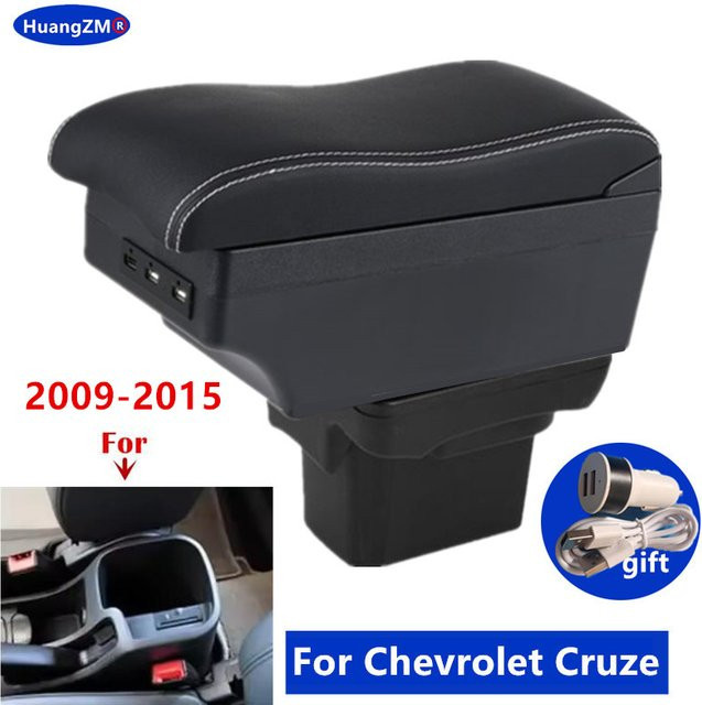 HuangZM Auto-Armlehnenbox für Chevrolet Cruze und Holden Cruze 2009–2015 mit USB-Anschluss, Schwarz - Bild 1