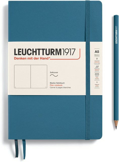 LEUCHTTURM1917 Notizbuch Medium blanko Softcover A5 in Stone Blue - Bild 1