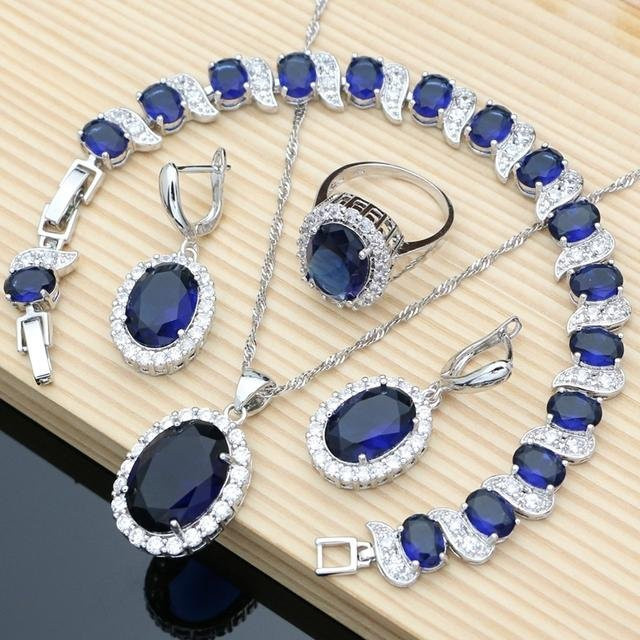 POMOiii Schmuck-Set, 925 Silber, Amethyst, Zirkonia, Damen - Bild 1