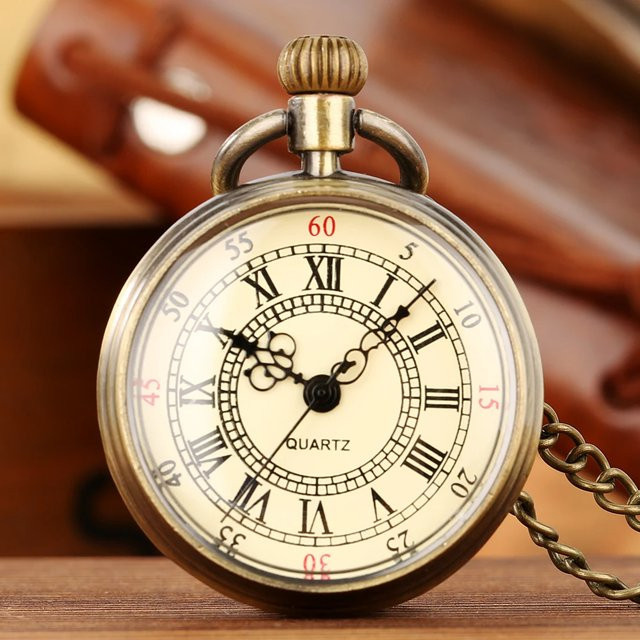 Taschenuhr Quarz, Messing, Gold, Herren - Bild 1