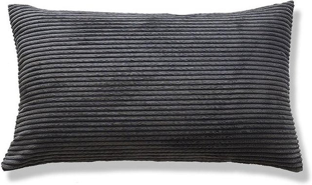 Dekorativer Flanell-Fleece Kissenbezug von Yiran Furniture in Cord-Optik, Rechteckig, B/H: 50 x 30 cm - Bild 1