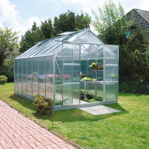 VITAVIA Gewächshaus Mars Plus 11500 aus Aluminium in Silber, B: 257 cm, H: 238 cm, L: 445 cm - Bild 1