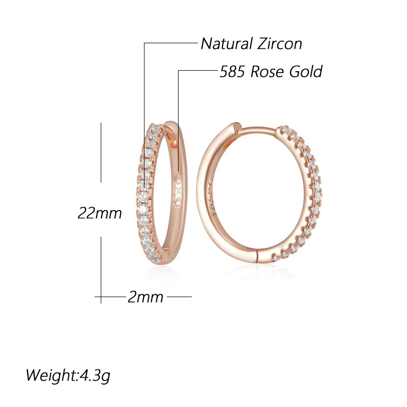 Kinel Creolen 585 Roségold, Zirkonia, Damen, Vintage - Bild 2