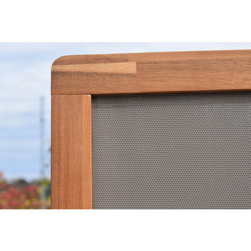 Merxx Sichtschutz Paravent aus Akazienholz mit Textilbespannung in Braun, B/T/H: 90 x 45 x 171 cm - Bild 2