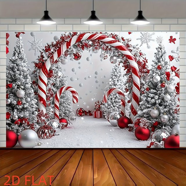 VIKAMA Wandteppich mit Weihnachtsschneeszene im amerikanischen Stil zur Weihnachtsdekoration - Bild 1