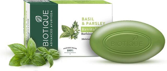 Biotique Basilikum Petersilie Ayurvedische Seife, 75g, pH-neutral - Bild 1
