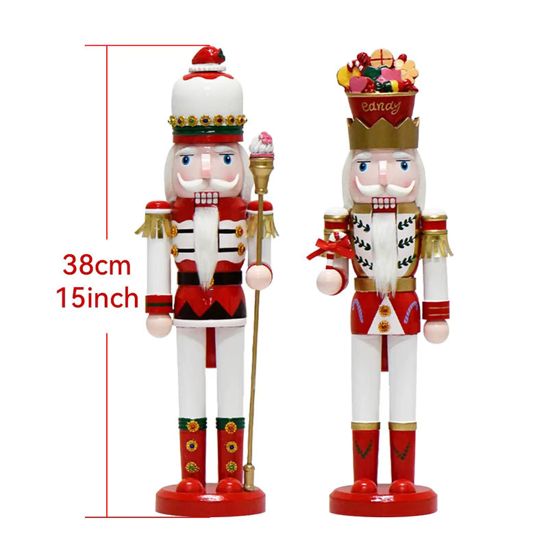 Dekorativer Nussknacker König aus Holz für Weihnachten, mehrfarbig, Höhe: 38 cm - Bild 2