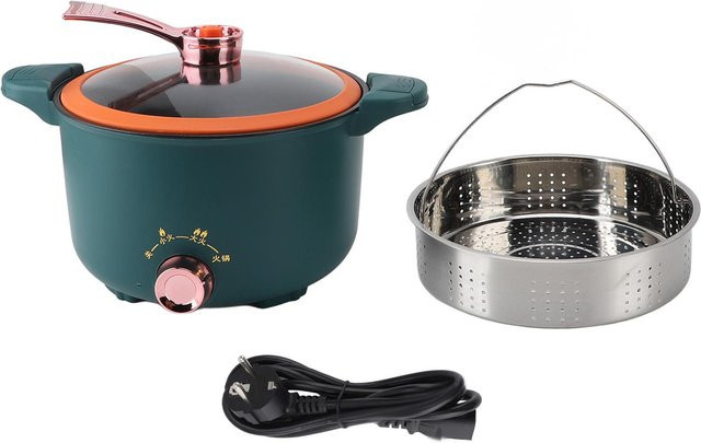 Aimo Mikro-Schnellkochtopf mit 1000 W und 4 l Volumen, multifunktionaler Elektroherd mit Dampffunktion und antihaftbeschichteter Beschichtung, Farbe: Schwarz - Bild 1