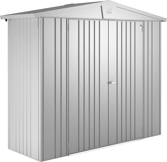 Biohort Gerätehaus Europa aus Metall in Silber Metallic mit Satteldach und Doppeltür, B/H/T: 244 x 203 x 84 cm - Bild 1
