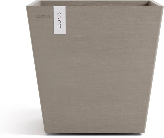 Ecopots Pflanztopf Rotterdam Braungrau aus recyceltem Kunststoff, B: 35,2 cm, T: 34,0 cm, H: 34,0 cm - Bild 1