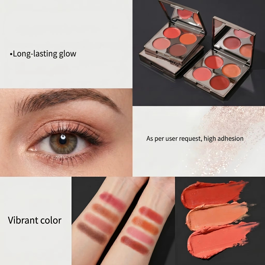 Herorange Rouge-Palette, Vier Farbtöne, Matte Cremige Textur - Bild 3